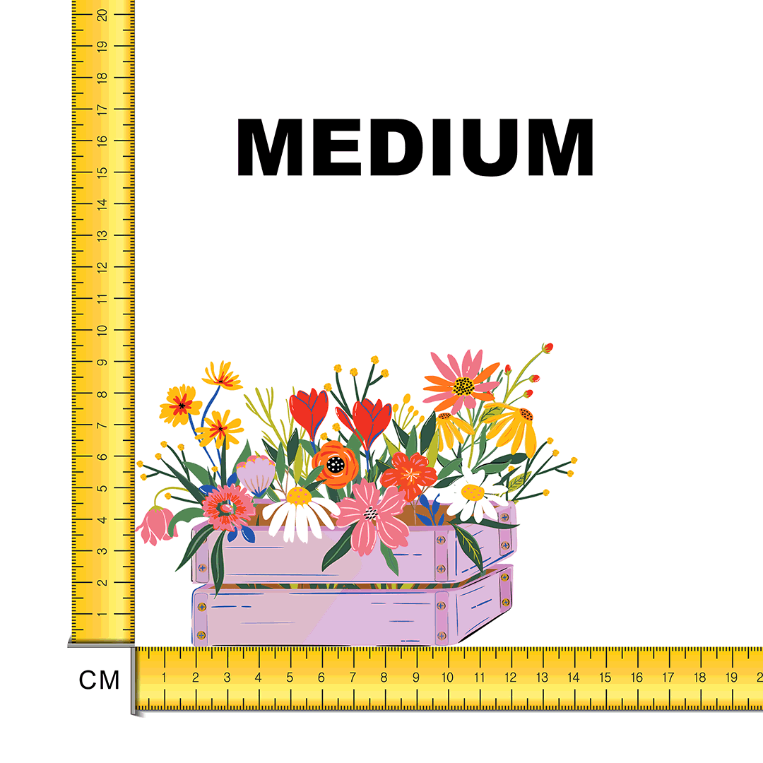 Flower Box Iron on Fabric Heat Transfer DTF-116