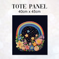 TOTE Flowers and Rainbows Fabric Bag Panel