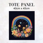 TOTE Flowers and Rainbows Fabric Bag Panel