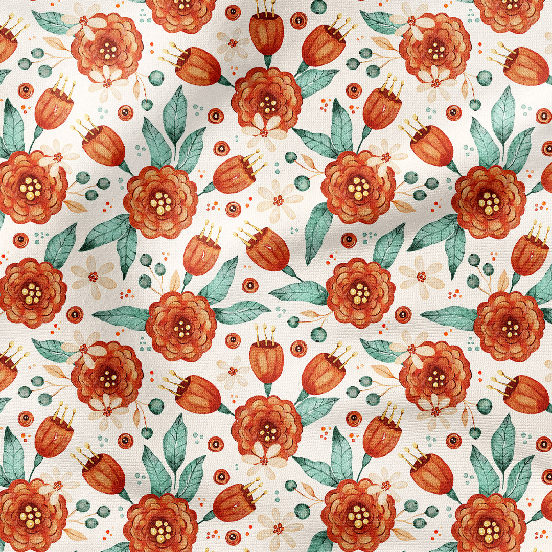 Flowers Cream Fabric