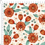 Flowers Cream Fabric