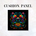 CUSHION Fabric Panel Folk Black