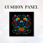 CUSHION Fabric Panel Folk Black