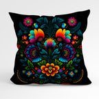 CUSHION Fabric Panel Folk Black