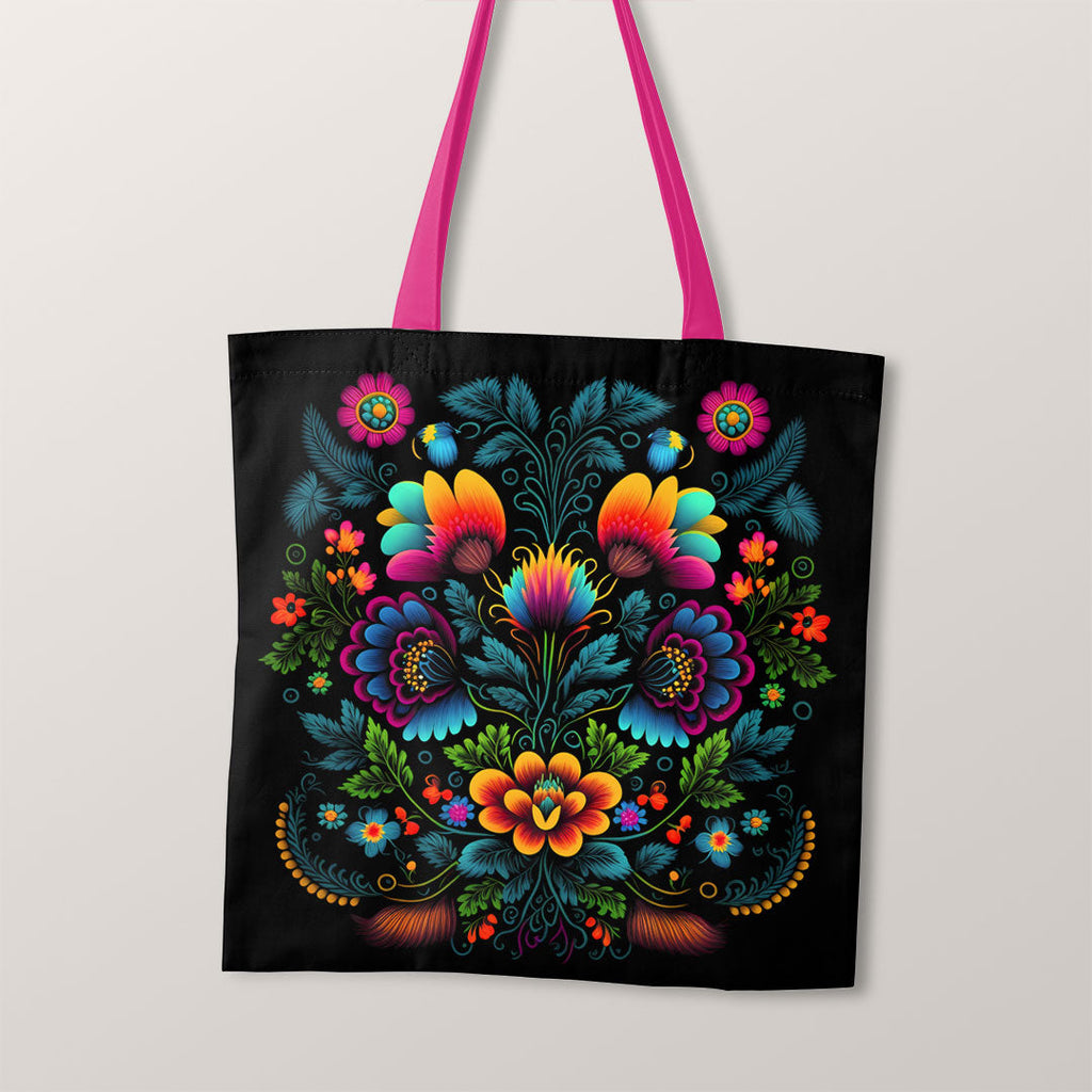 TOTE Folk Black Fabric Bag Panel