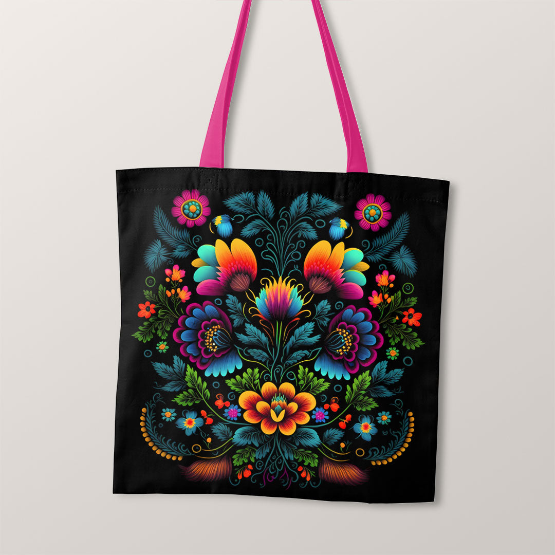 TOTE Folk Black Fabric Bag Panel
