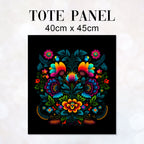 TOTE Folk Black Fabric Bag Panel