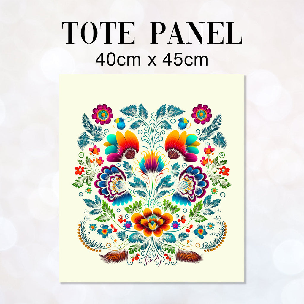 TOTE Folk Cream Fabric Bag Panel