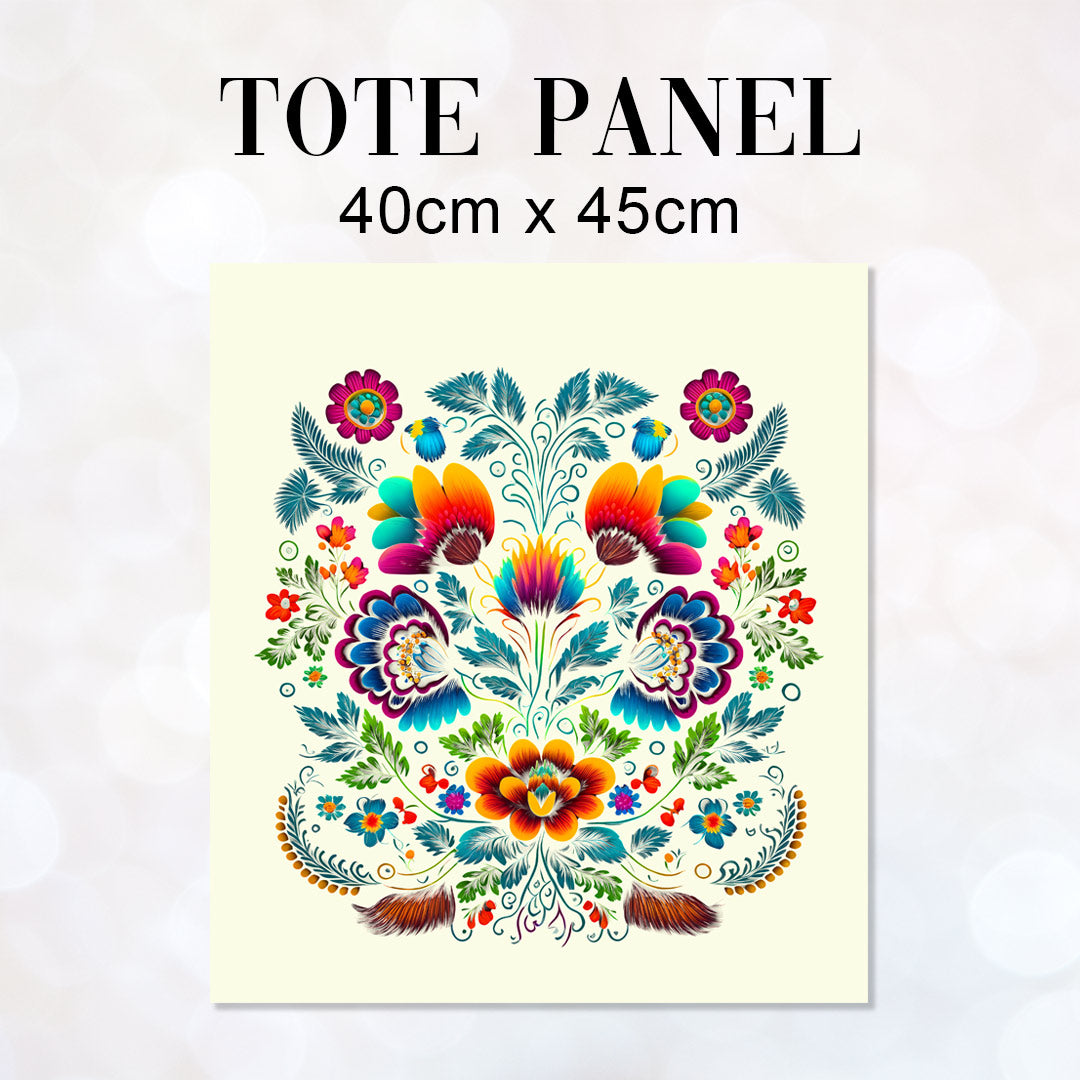 TOTE Folk Cream Fabric Bag Panel
