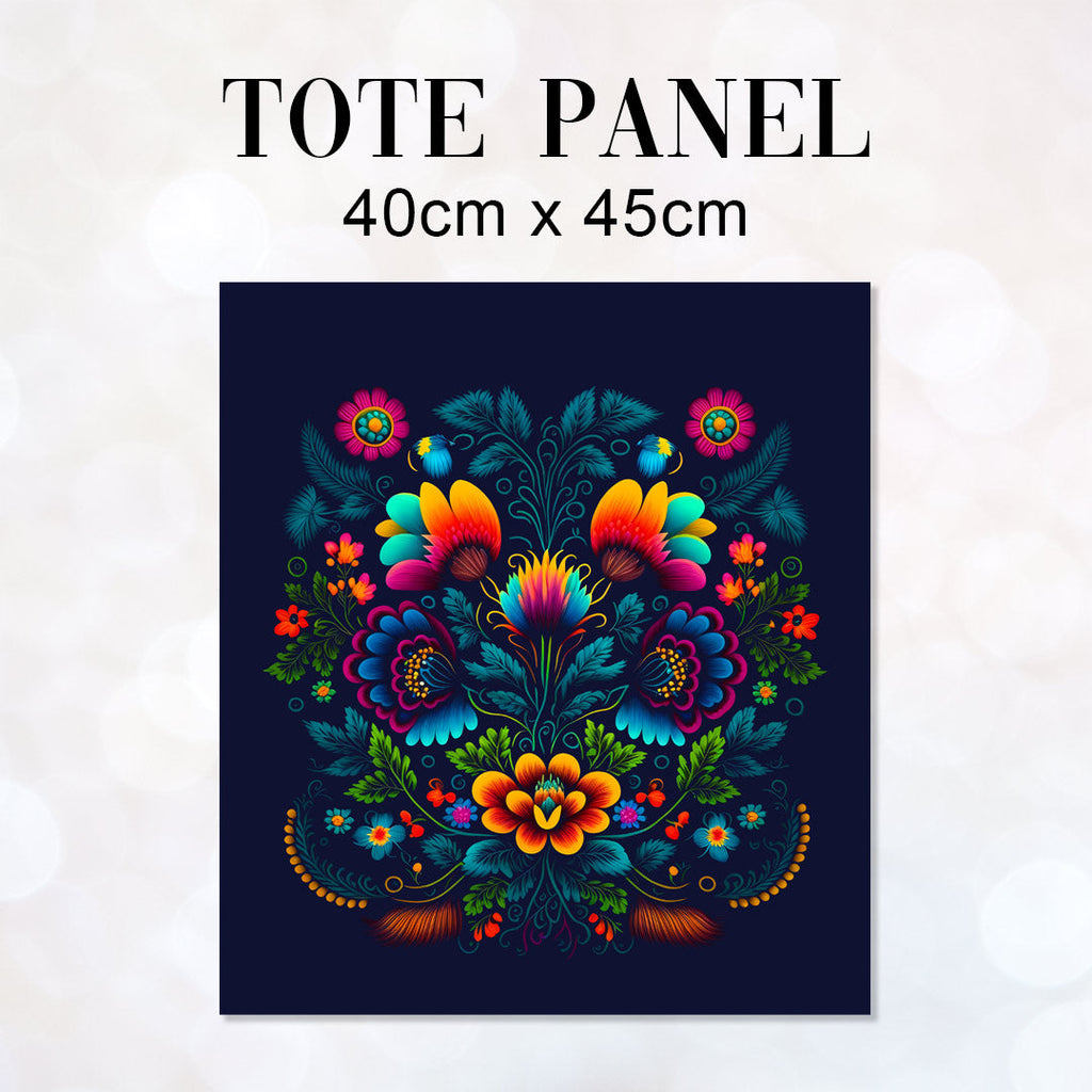 TOTE Folk Dark Navy Fabric Bag Panel