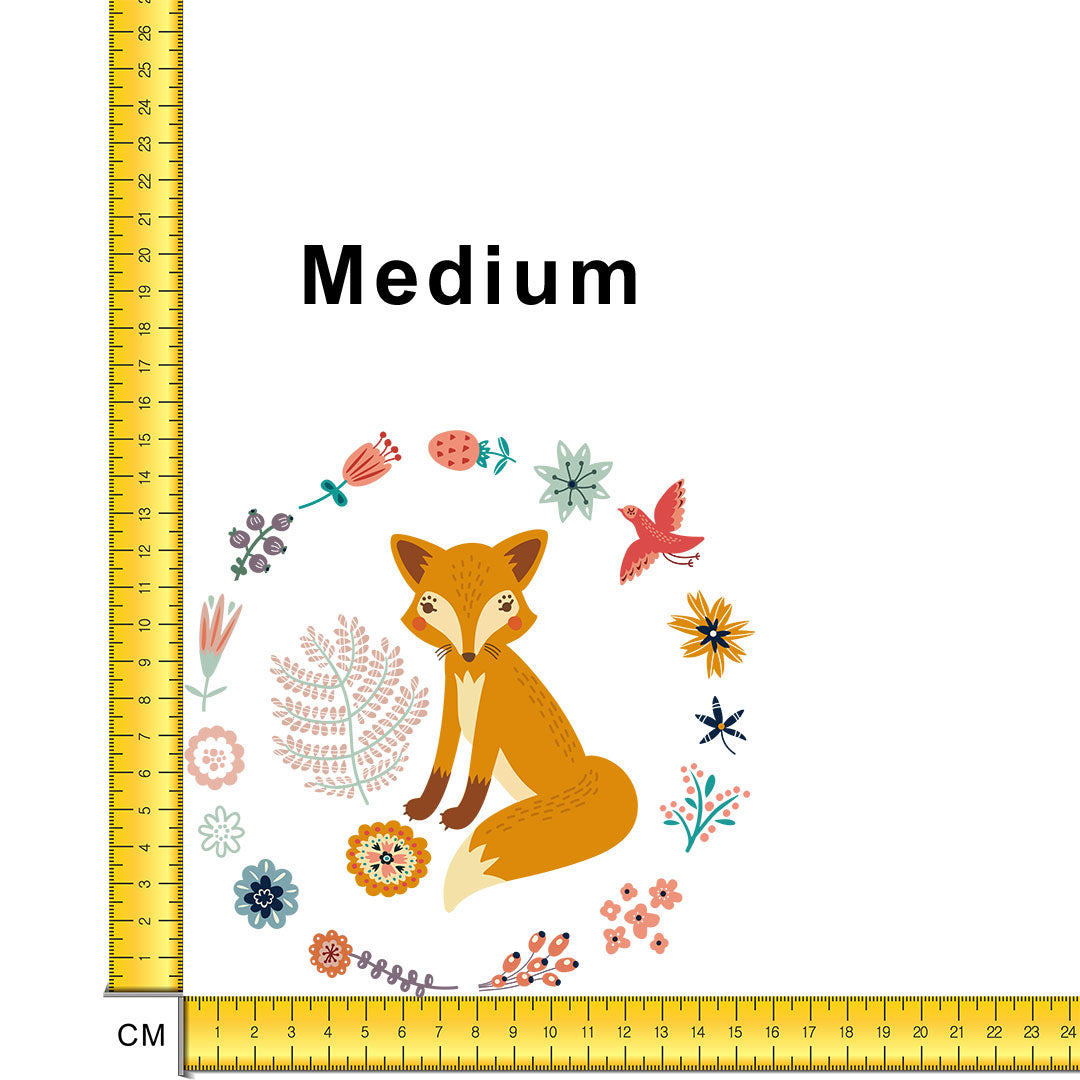 Fox and Flowers Iron on fabric heat transfer DTF-61