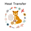 Fox and Flowers Iron on fabric heat transfer DTF-61