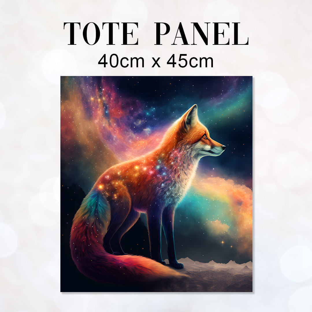 TOTE Fox and Milky Way Fabric Bag Panel