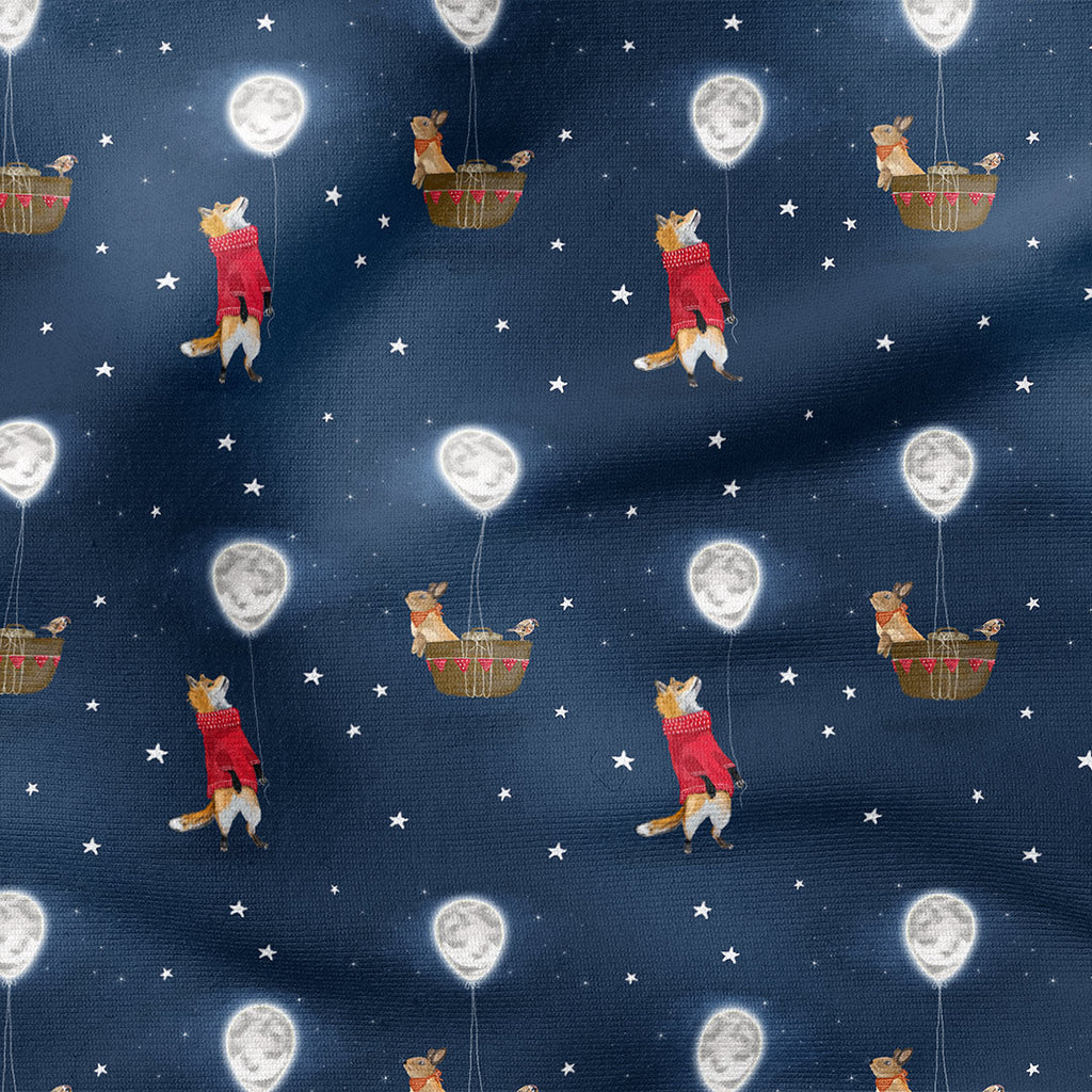 Fox and The Moon Balloon Fabric