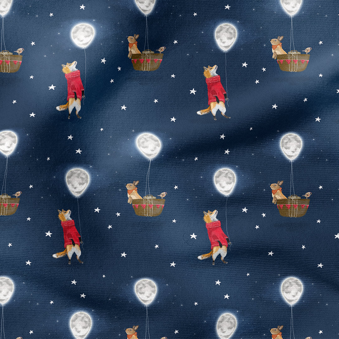 Fox and The Moon Balloon Fabric