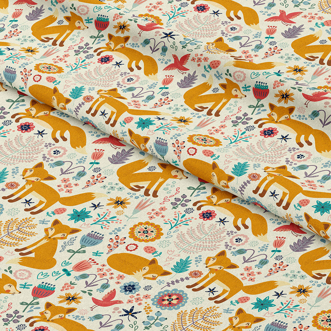 Foxes Cream Fabric