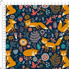 Foxes Navy Fabric