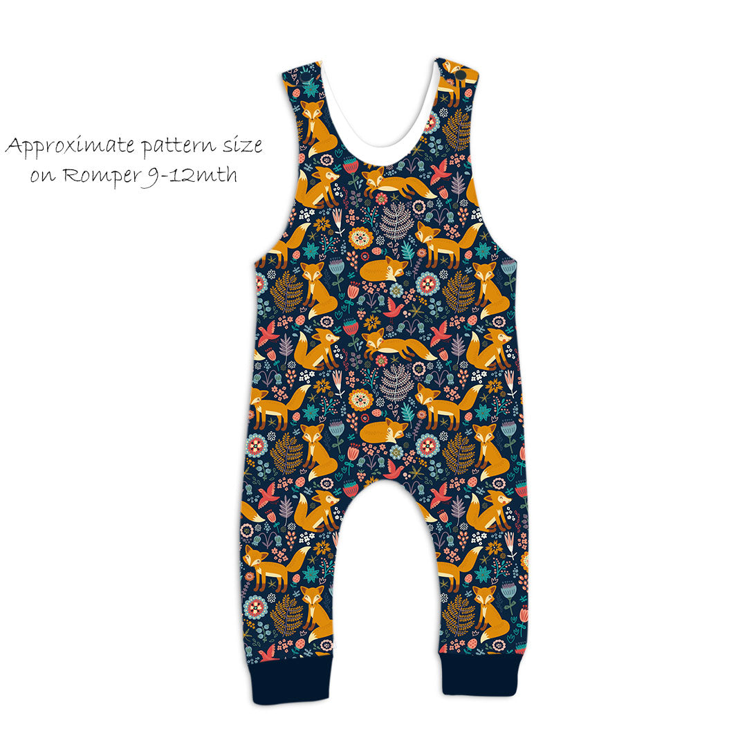 Foxes Navy Fabric