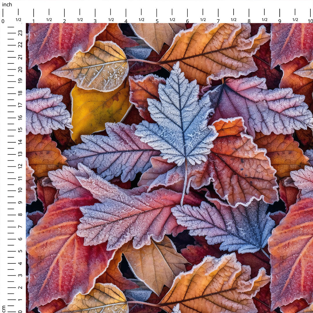 Frosty Leaves Fabric