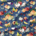Fruity Caterpillar Blue Fabric