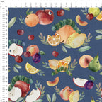 Fruity Caterpillar Blue Fabric