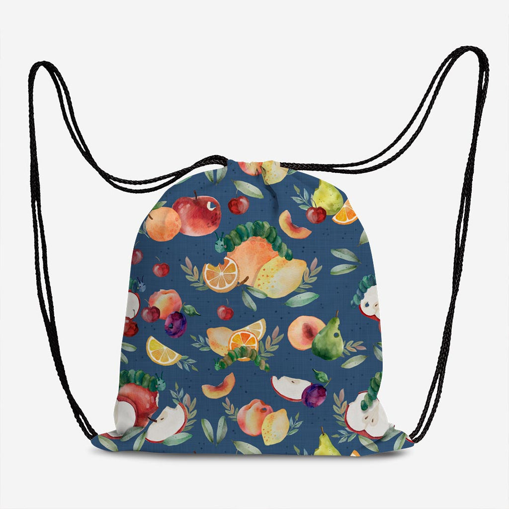 Fruity Caterpillar Blue Fabric