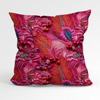 Fuchsia Sequin Feathers Fabric