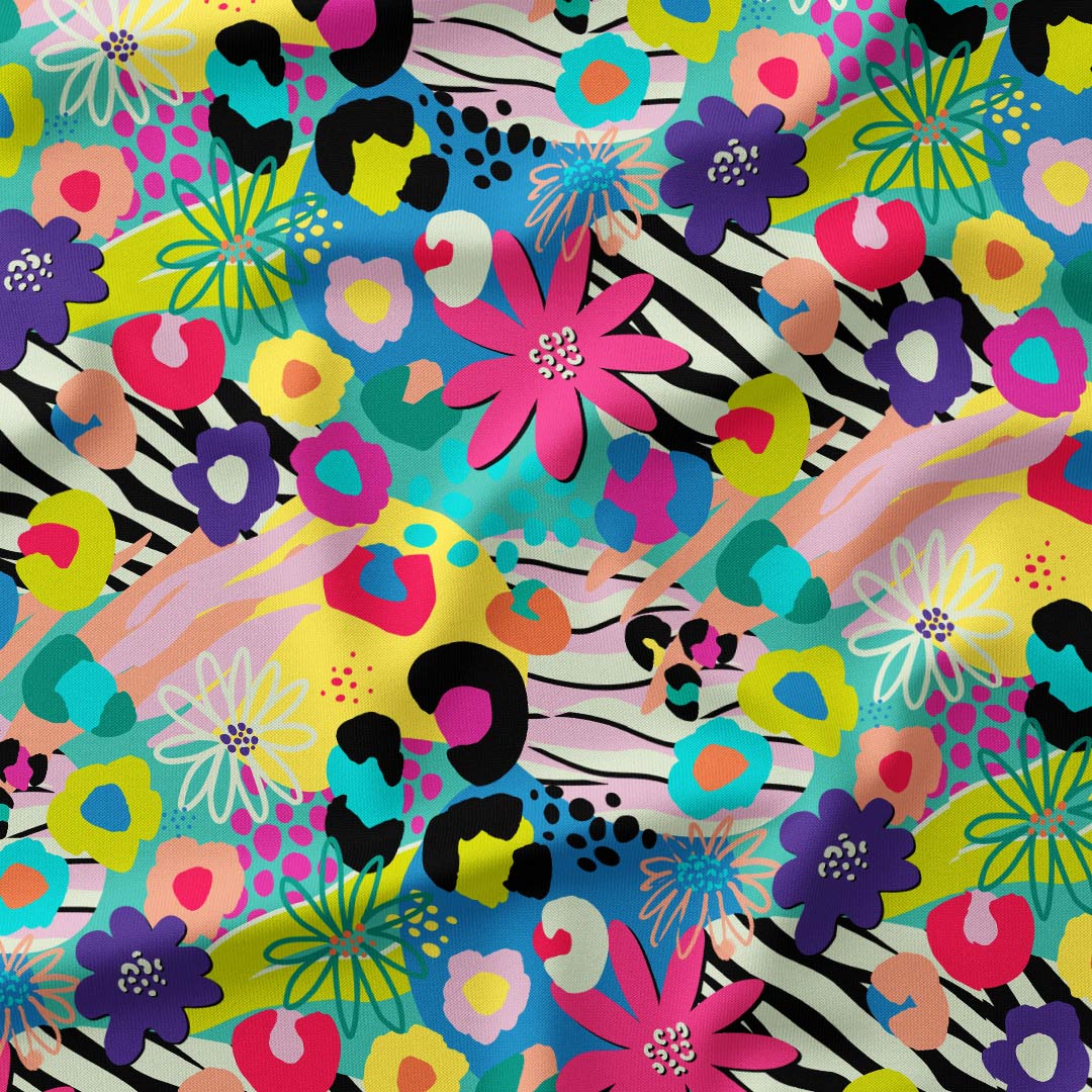 Funky Floral Abstract Fabric