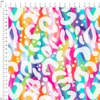 Funky Leopard White Fabric
