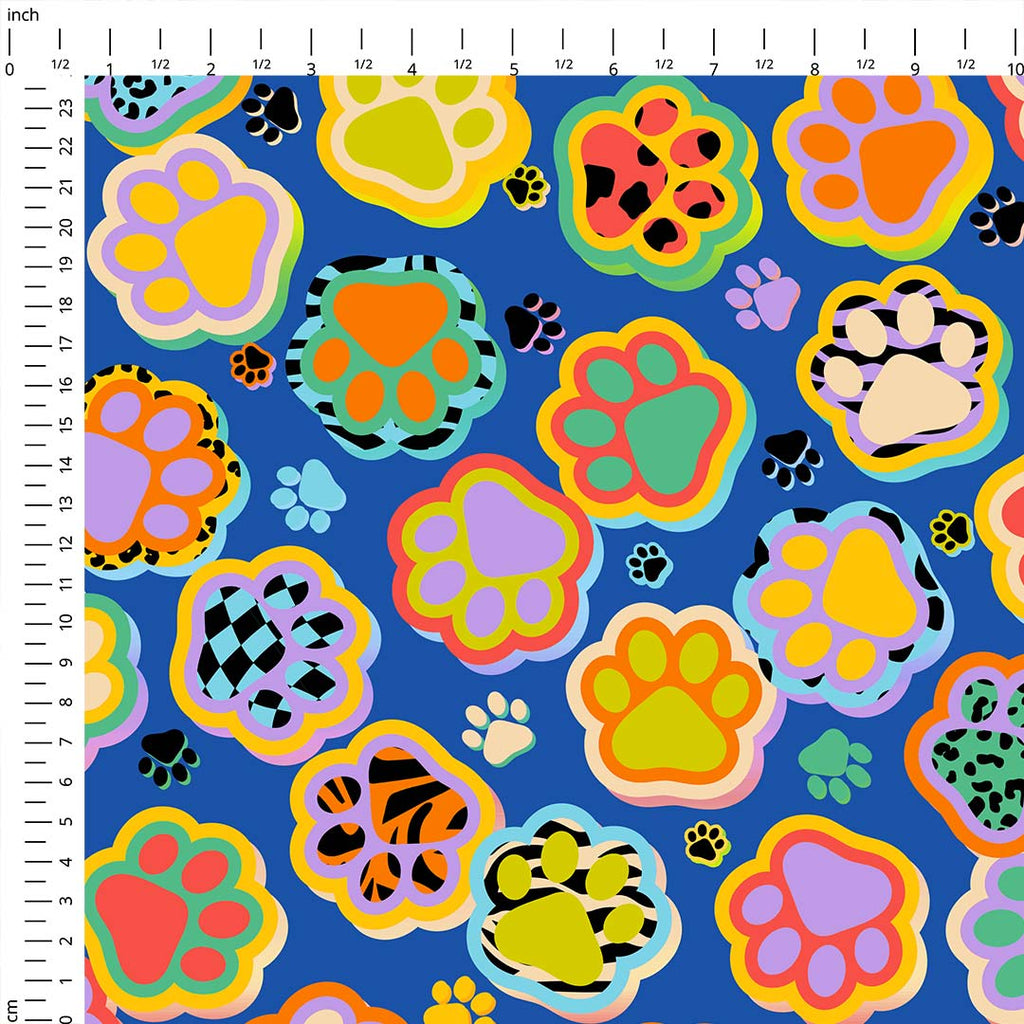 Funky Paws Blue Fabric