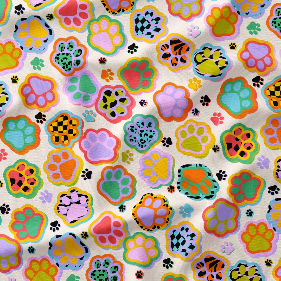 Funky Paws Cream Fabric