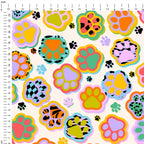 Funky Paws Cream Fabric