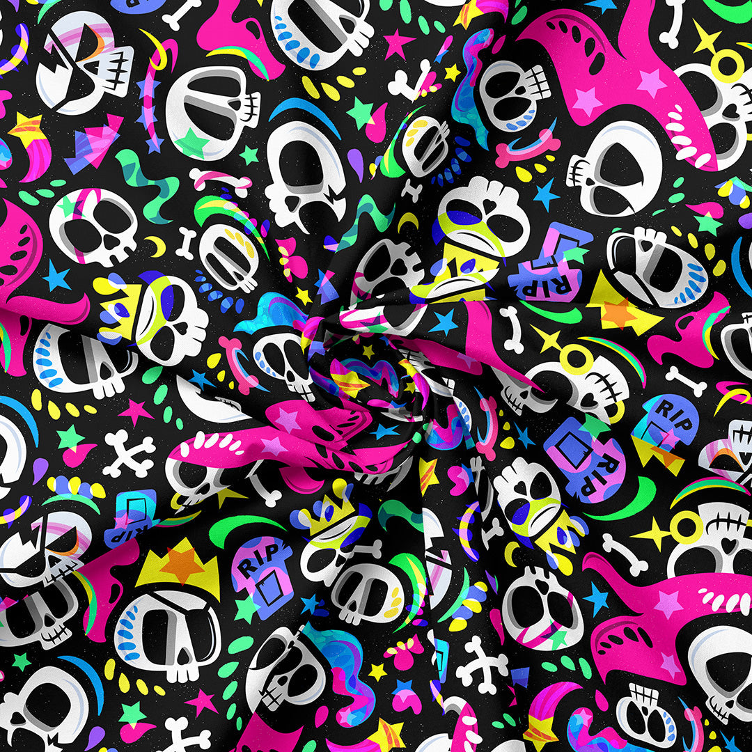 Funky Skulls Fabric