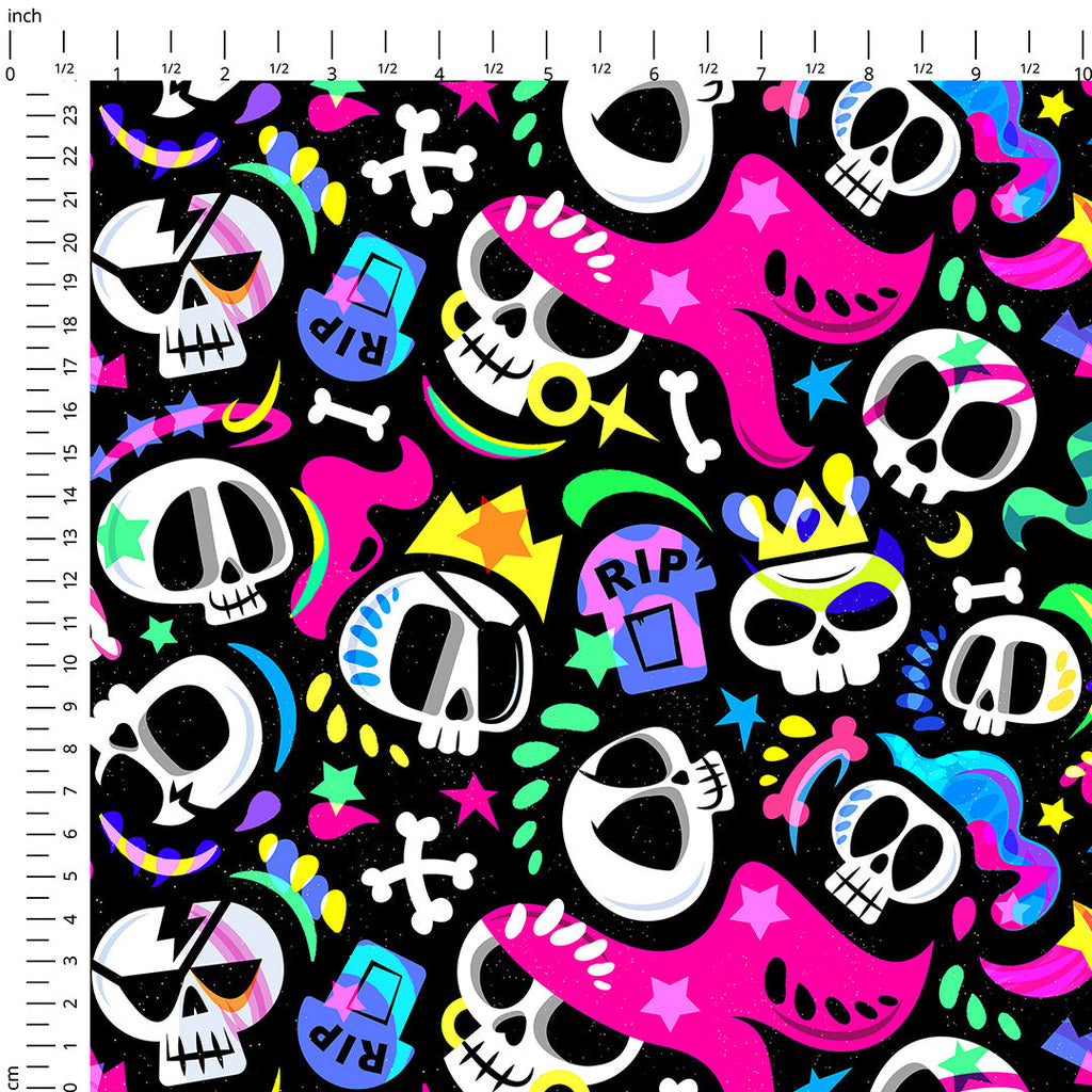 Funky Skulls Fabric