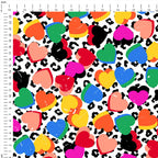 Rainbow Lovehearts Fabric