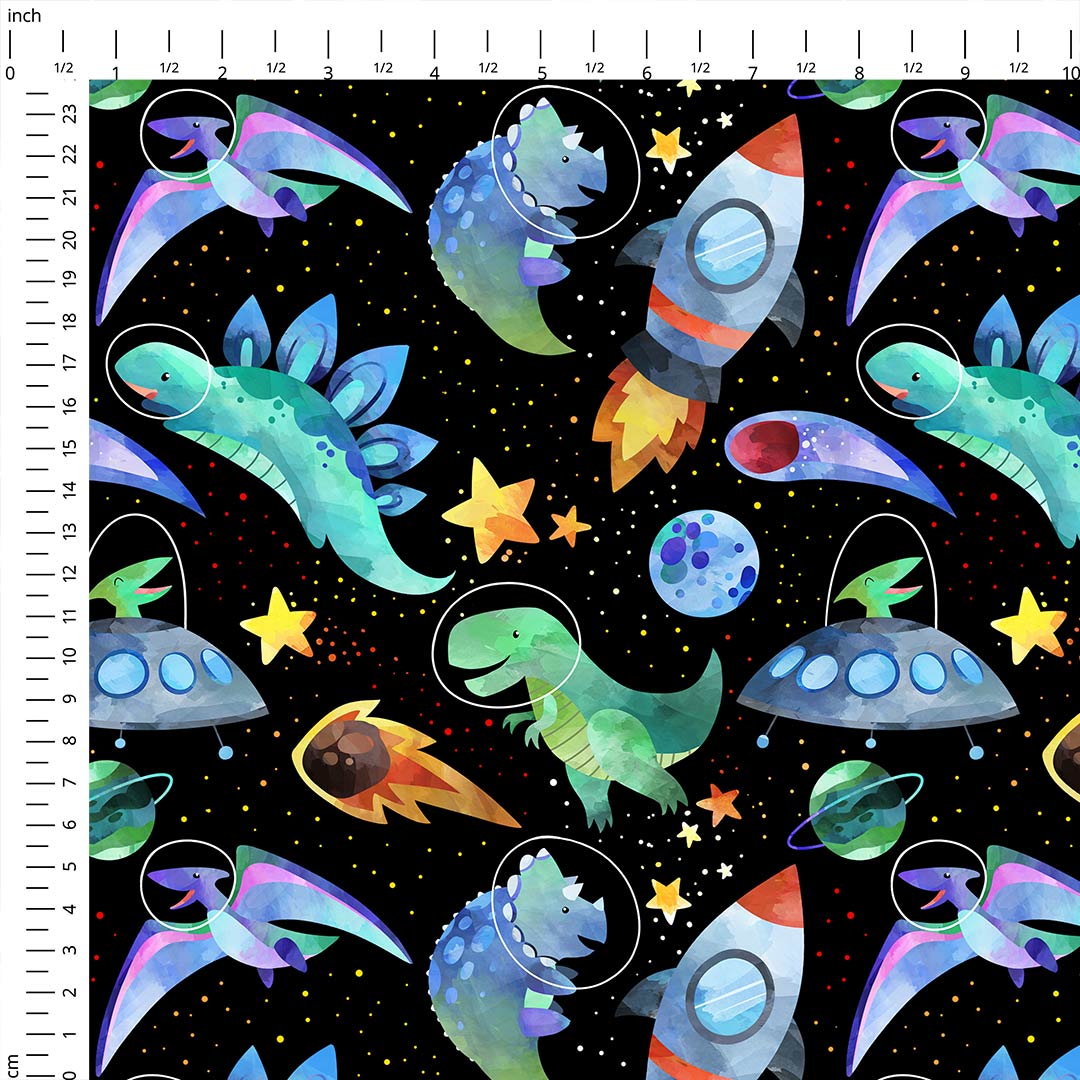 Galaxy Dinos Fabric
