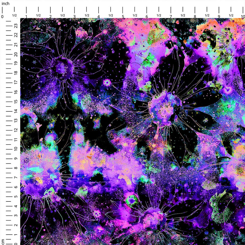 Galaxy Flowers Fabric