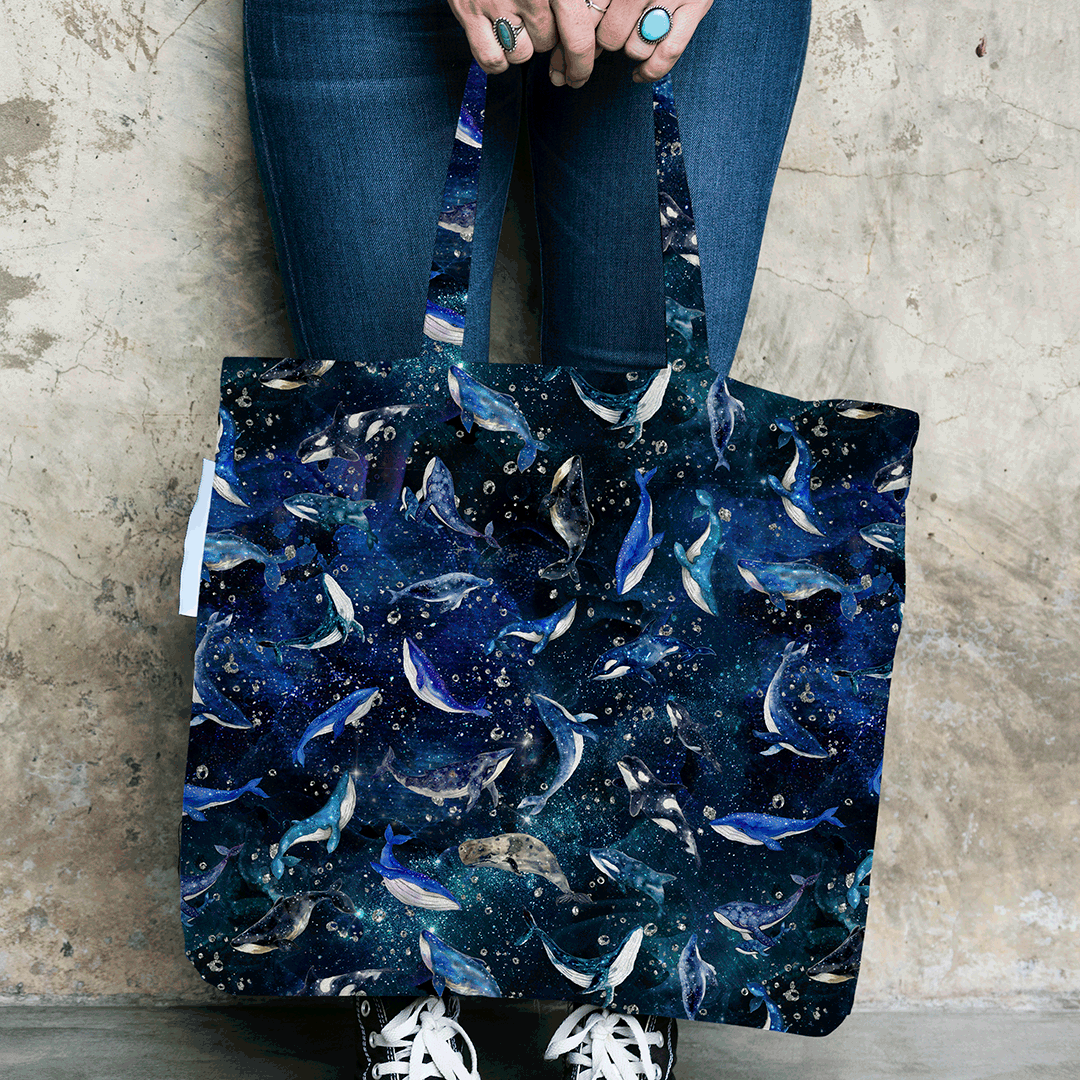 Galaxy Whales Fabric
