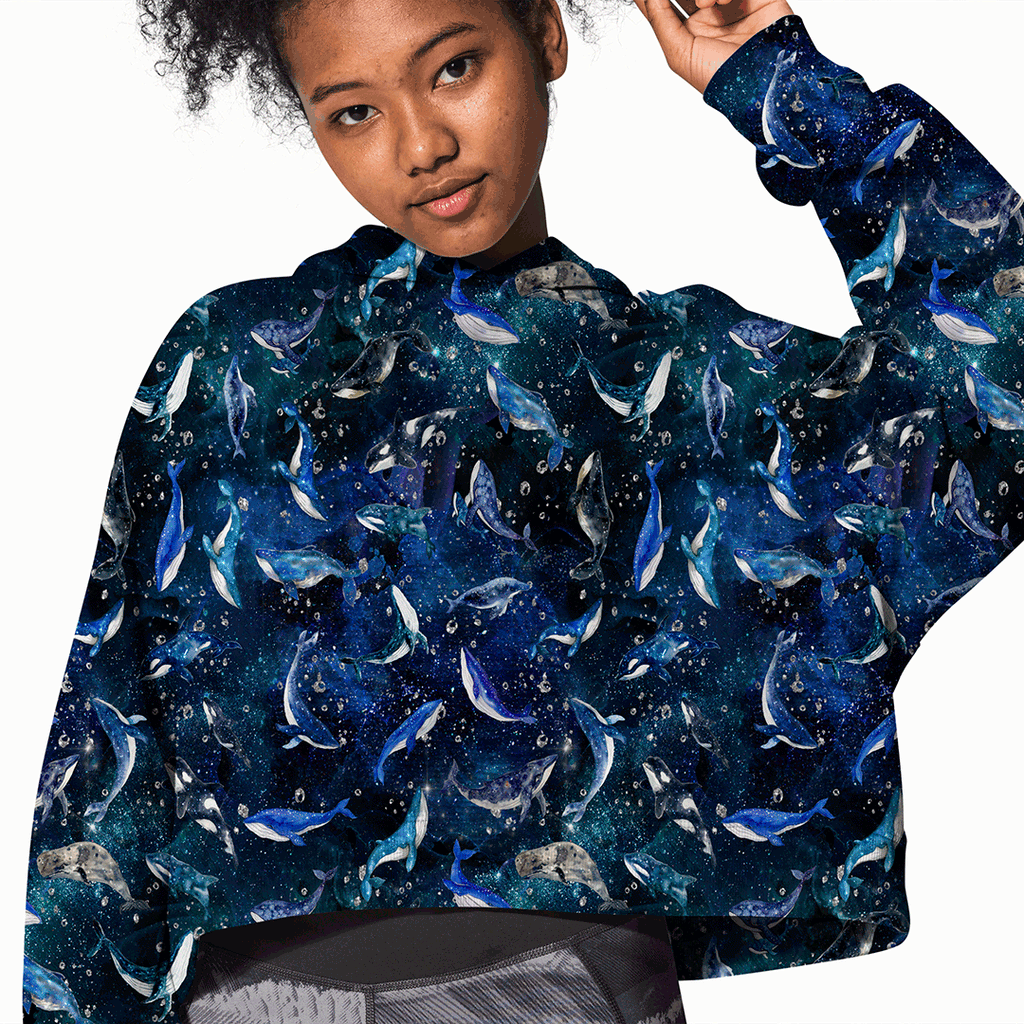 Galaxy Whales Fabric