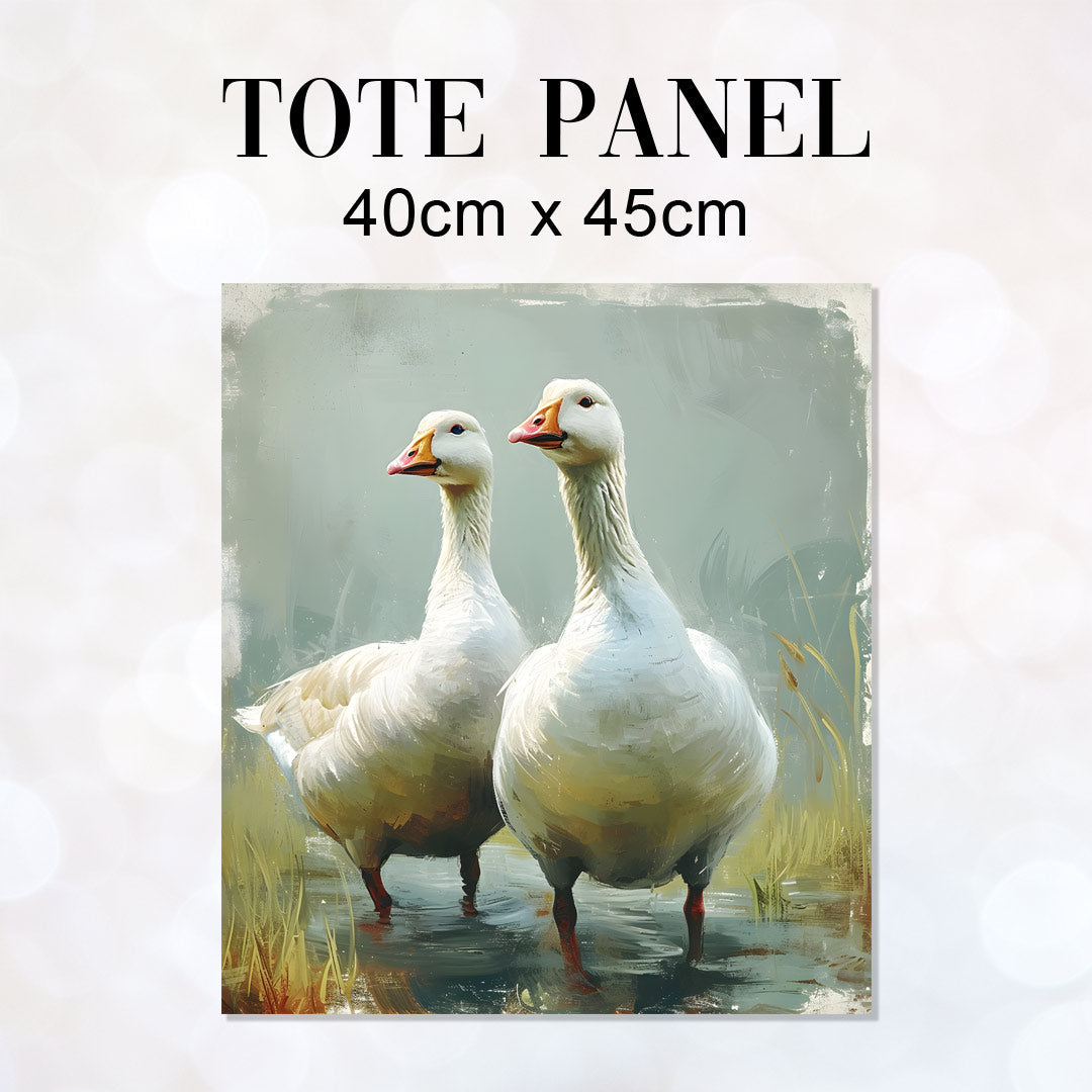 TOTE Fabric Bag Panel Geese Beige TP-214