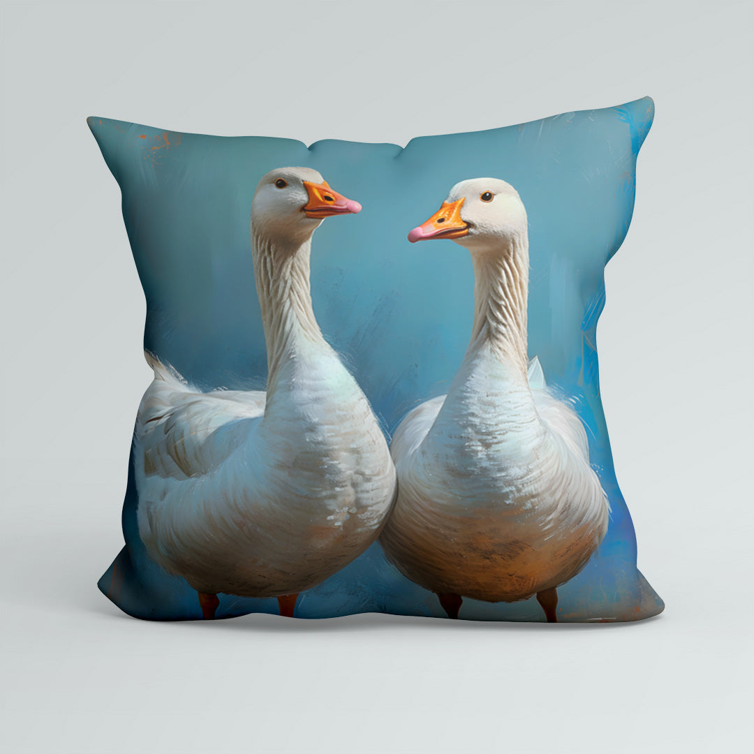 CUSHION Panel Geese Blue CP-143