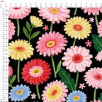 Gerbera Black Fabric