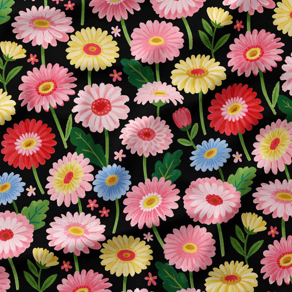 Gerbera Black Fabric