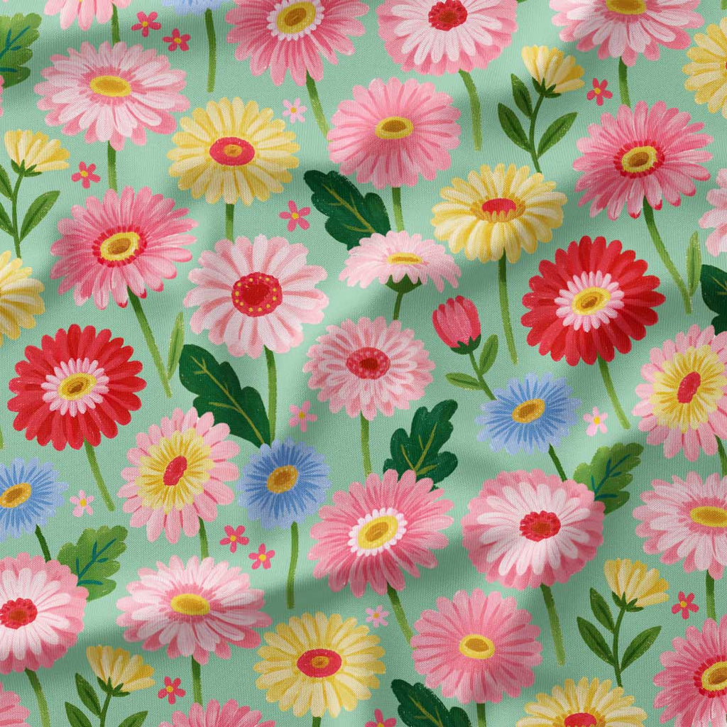 Gerbera Mint Fabric