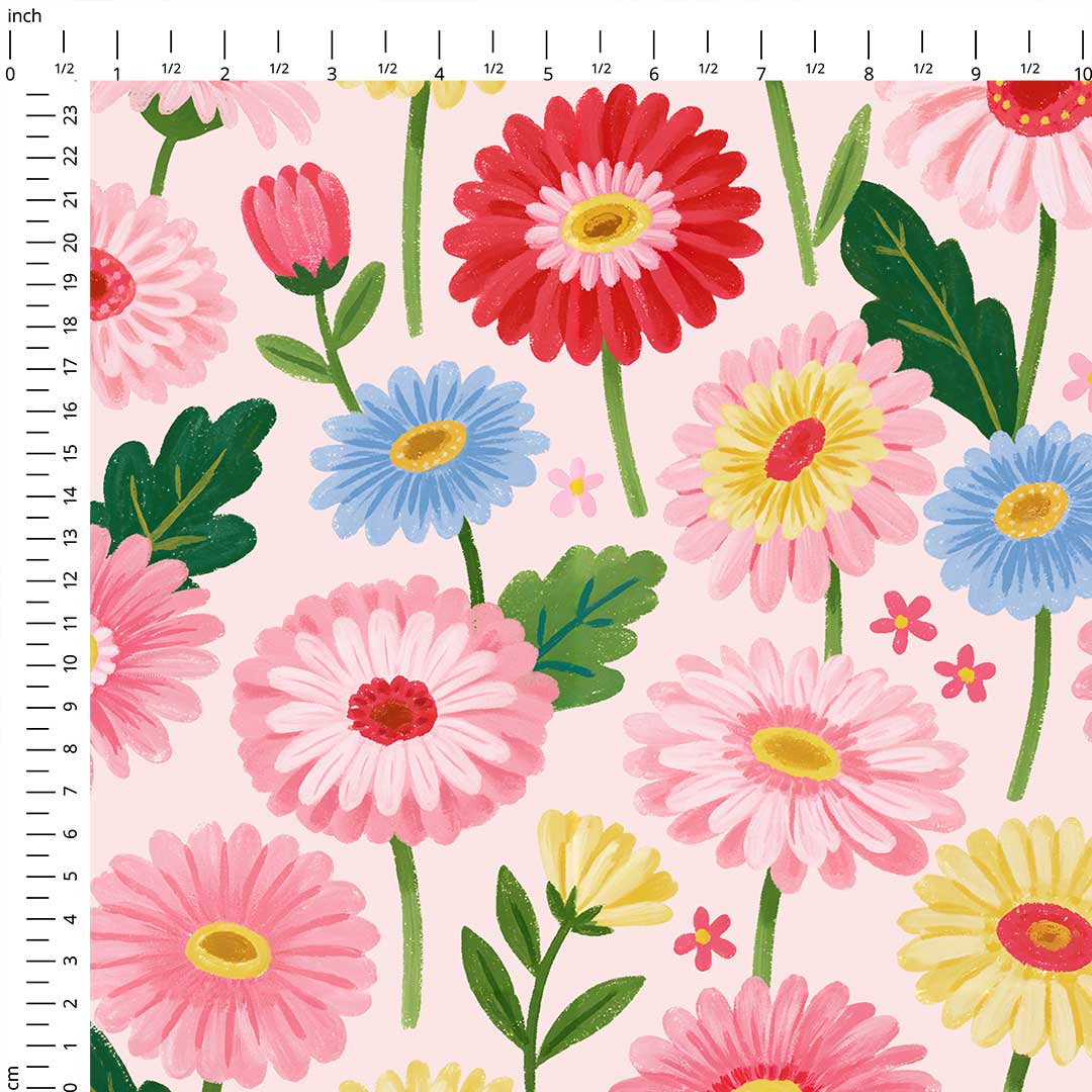 Gerbera Pink Fabric