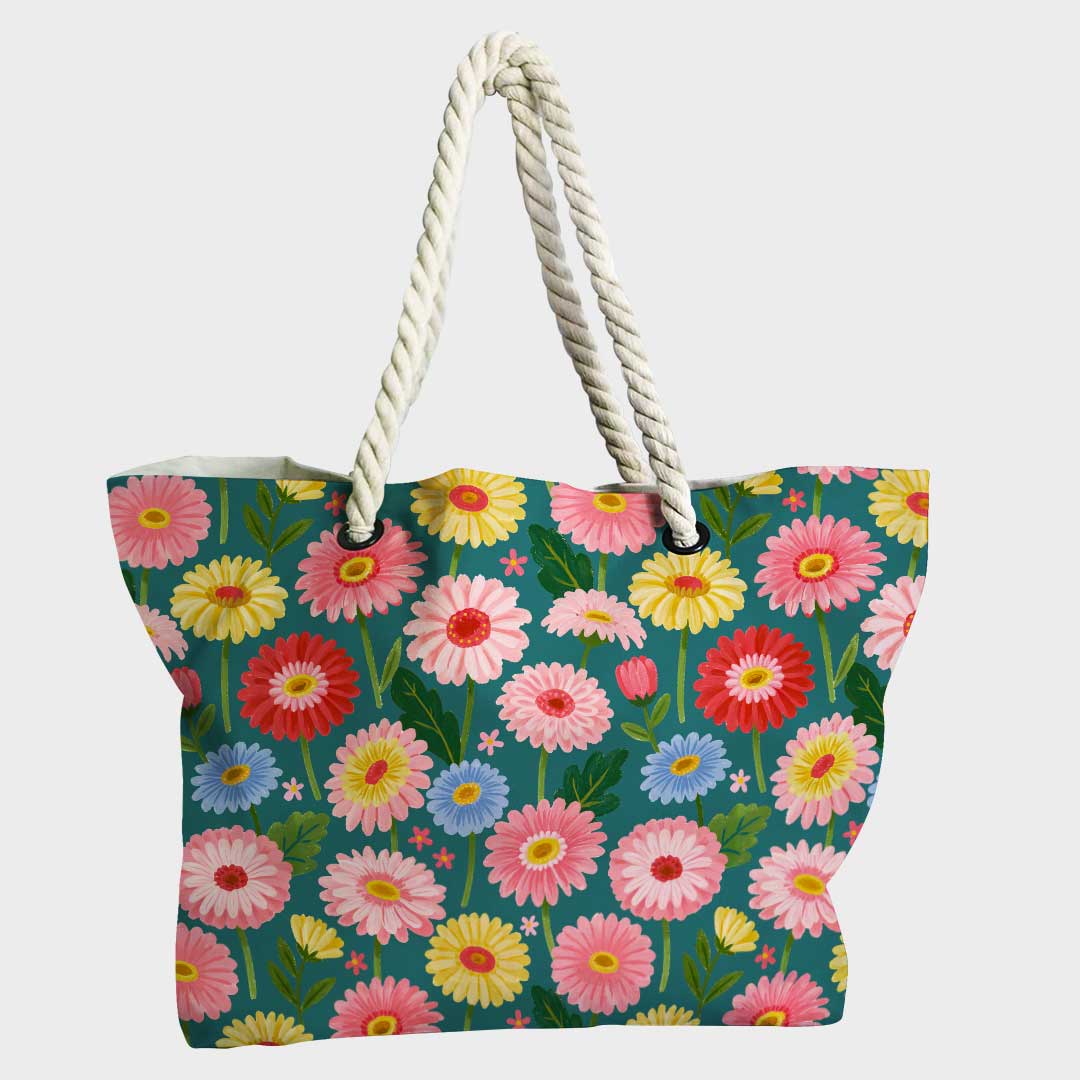 Gerbera Teal Fabric