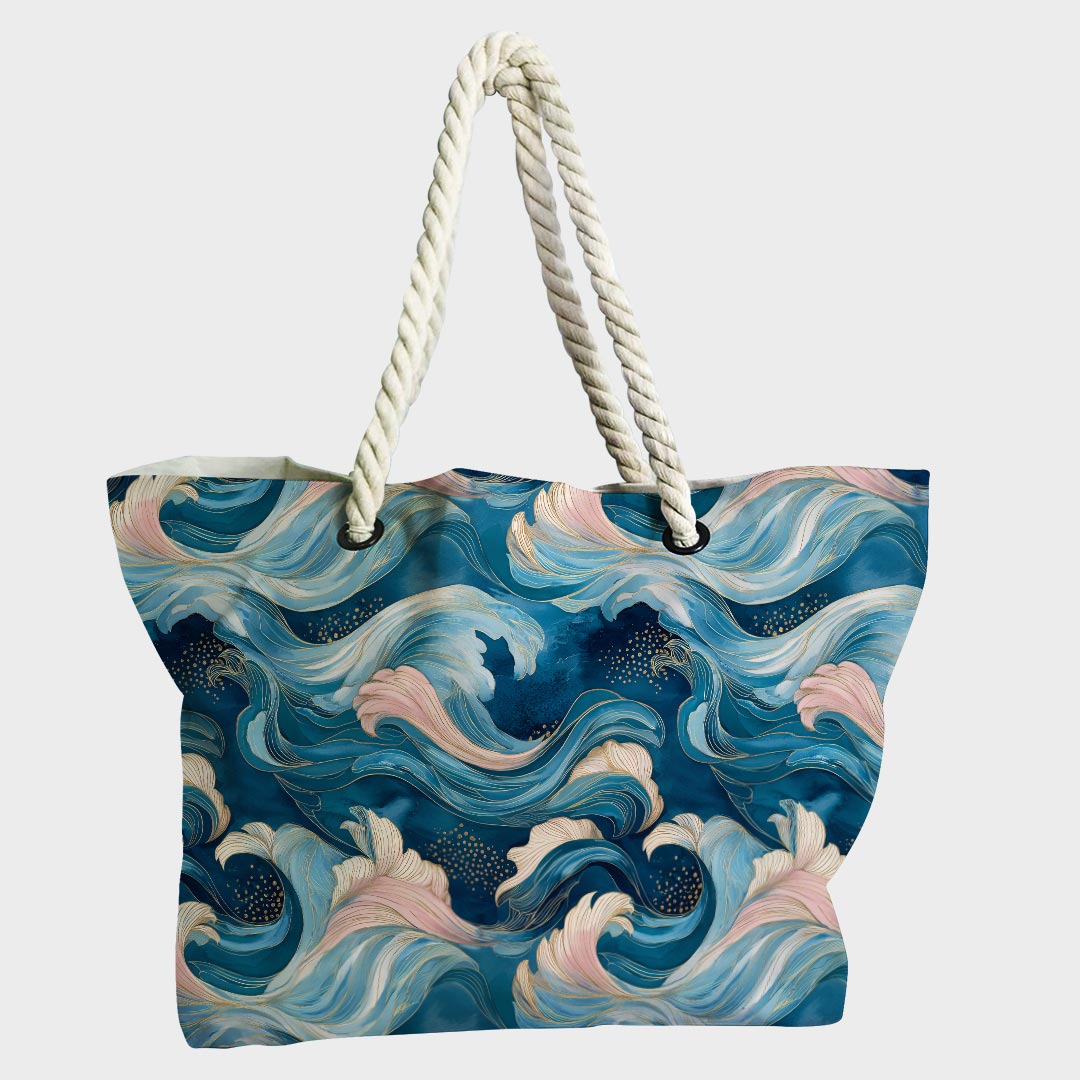 Gilded Blooming Waves Fabric