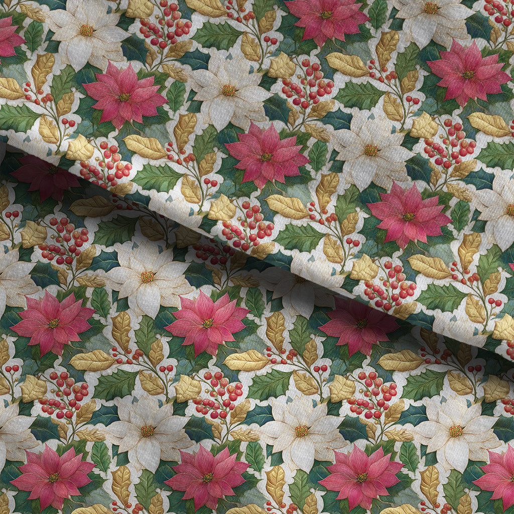 Gilded Poinsettia Fabric