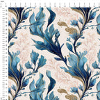 Gilded Sea Plants Waves Fabric
