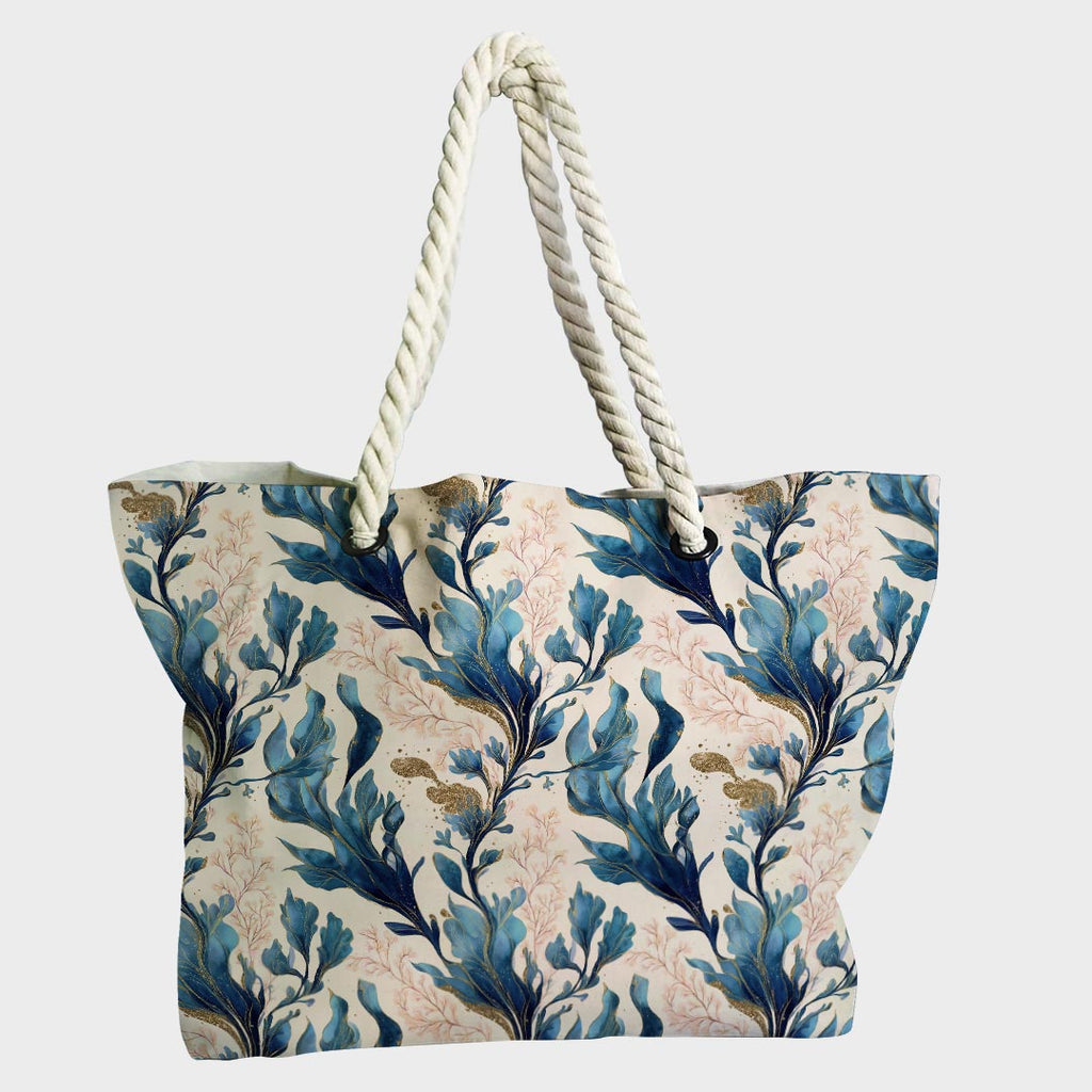 Gilded Sea Plants Waves Fabric
